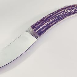 COUTEAU D'ARTISAN * LAME INOX NIOLOX * BOIS DE CERF * Ex UNIQUE I.D.F