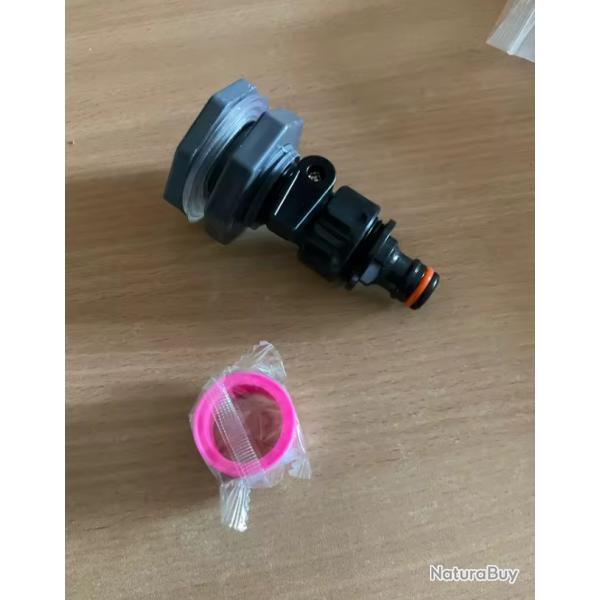Passe paroi + robinet + scie cloche pour cuve, abreuvoir, citerne