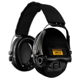 Casque anti-bruit Supr&ecirc;me Pro-X noir serre-t&ecirc;te tissu noir