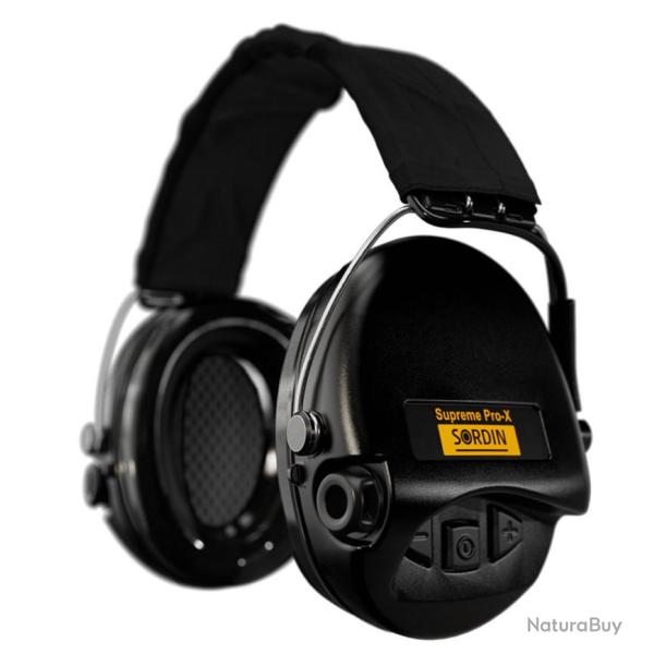 Casque anti-bruit Supr�me Pro-X noir serre-t�te tissu noir