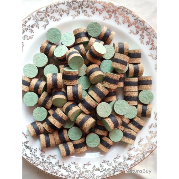 Lot de 100 bourres grasses TRIBLOC ( li�ge + cire + li�ge ), en calibre 16.