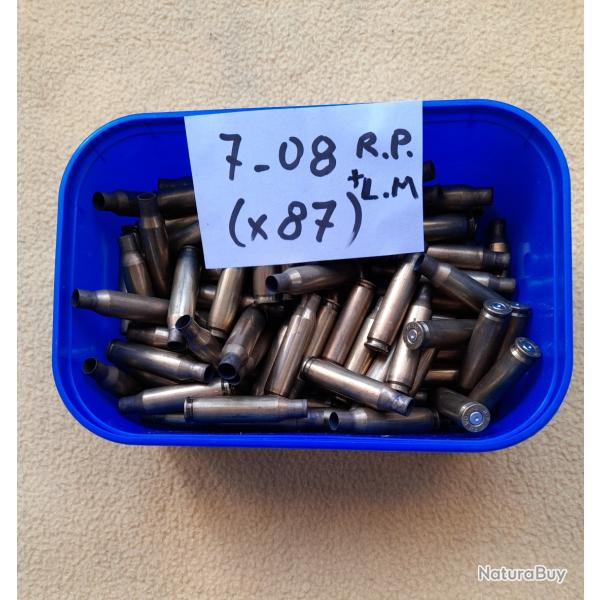 Etuis vides cal. 7-08 Rem, marque RP et LM, en bon �tat (x87).