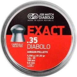 BOITE 100 PLOMBS JSB DIABOLO EXACT 5.25g 81.02gr  CAL.35 / 9mm par 500 (5 boites de 100)
