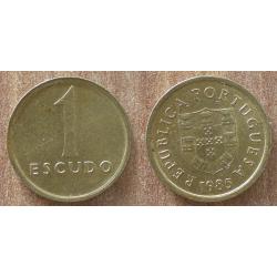 Portugal 1 Escudo 1985 Piece Embleme Escudos