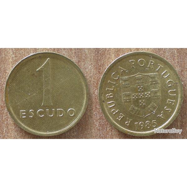 Portugal 1 Escudo 1985 Piece Embleme Escudos
