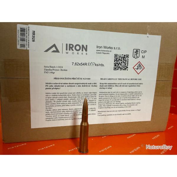 Munitions 7.62X54R surplus X250 FMJ 148gr Berdan