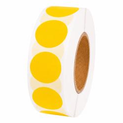 Lot 500 Pastilles Autocollantes Rondes Jaunes 25mm &Eacute;tiquettes Adh&eacute;sives Codage Couleur