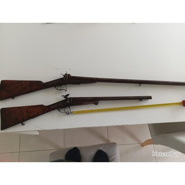 Lot de deux fusils � broches
