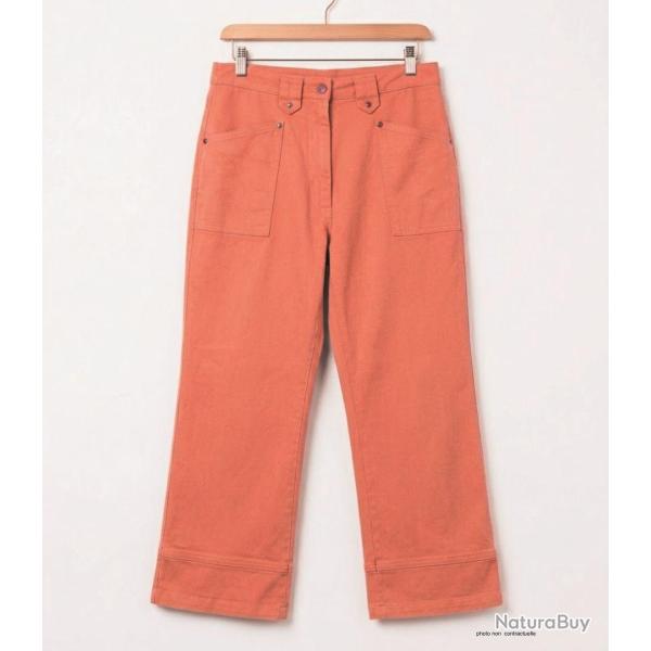 MAYFLOWER Basic Stretch : Pantacourt femme Abricot en coton extensible pour un �t� ensoleill� 38