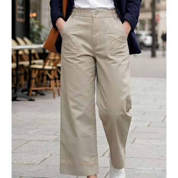 MAYFLOWER 818031U001 Pantacourt stretch beige pour femme confort et �l�gance