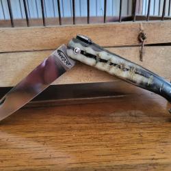 Superbe  couteau " OCEAN"  corne de b&eacute;lier .