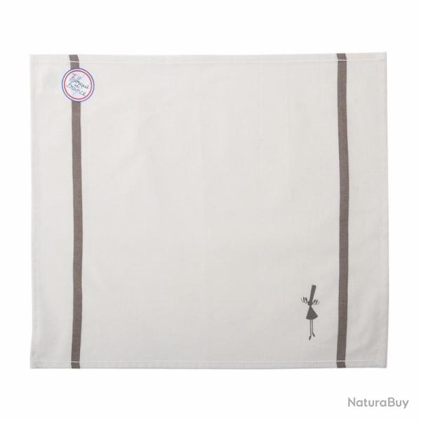 SERVIETTES DE TABLE ECRU A L'AISE BREIZH Taupe