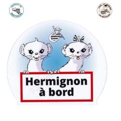 AUTOCOLLANT HERMINE HERMIGNON A BORD