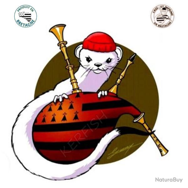 AUTOCOLLANT HERMINE AU BONNET ROUGE