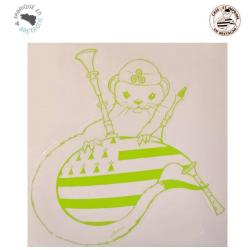 AUTOCOLLANT HERMINE VERTE