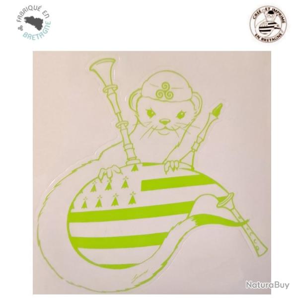 AUTOCOLLANT HERMINE VERTE