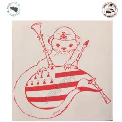 AUTOCOLLANT HERMINE ROSE