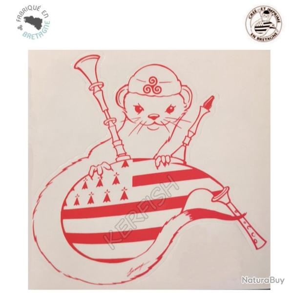 AUTOCOLLANT HERMINE ROSE