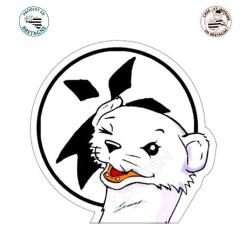 AUTOCOLLANT HERMINE CLIN D'OEIL 9.8 x 9.8 cm