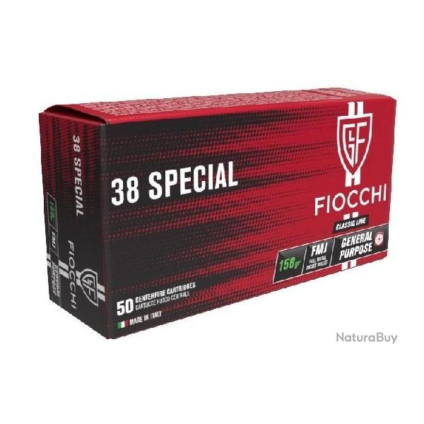 BOITE DE 50 CARTOUCHES FIOCCHI CAL.38 SPECIAL FMJ 158GRS - CATEGORIE B