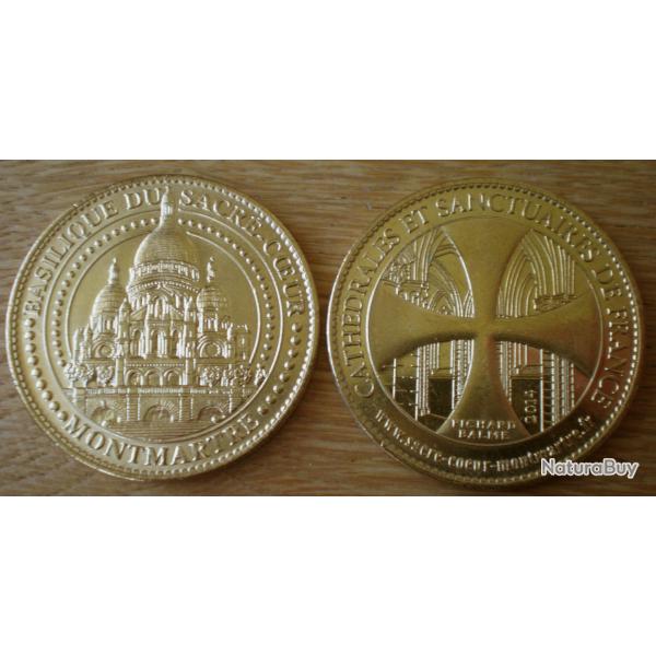 Medaille du Sacre Coeur Facade Couleur Or 2014