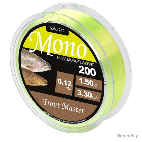 TROUT FIL DE P�CHE MASTER HI-VIS MONO TROUT MASTER 0,20mm Chartreuse
