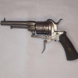 R&eacute;volver type Lefaucheux broche Li&egrave;ge Belgique XIX&egrave;me
