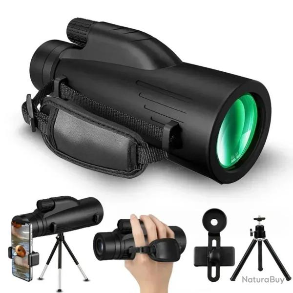 Monoculaire 12x50 HD BAK4 Longue Port�e 5000m T�lescope Portable Chasse Randonn�e Camping Zoom Puiss