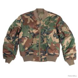 Op&eacute; Tactique !! Blouson MA1 Bombers Mil-Tec Woodland Taille 2XL