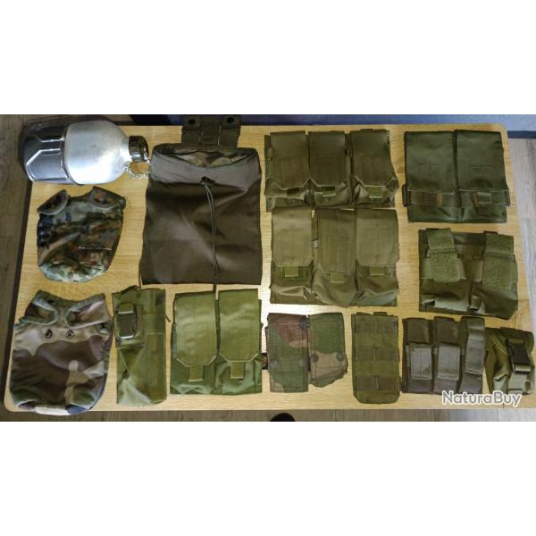 Lot de poche airsoft camouflage et vert olive