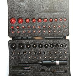 Collimateur laser universel - 32 adaptateurs (.159 &agrave; .998 / 4,0 &agrave; 25,3 mm)