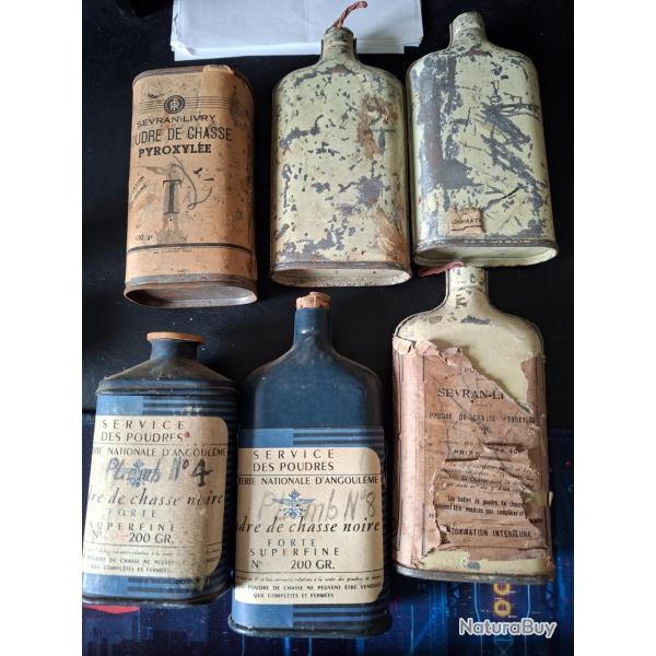 BOITE DE POUDRE VIDES    ANCIENNES    ANGOULEME ET SEVRAN LIVRY