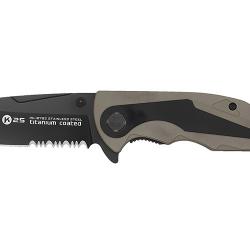 Couteau pliant Tactique K25 G10 Coyote-Noir 8,80 cm