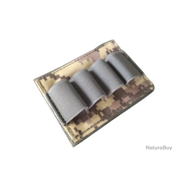 Cartouchi�re - Pixel Gris - Velcro - 4 Cartouches - Calibre 12/20