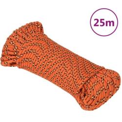Corde bateau polypropyl&egrave;ne orange 5 mm 25 m r&eacute;sistante polyvalente