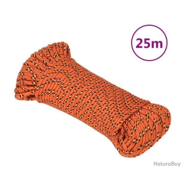 Corde bateau polypropyl�ne orange 5 mm 25 m r�sistante polyvalente