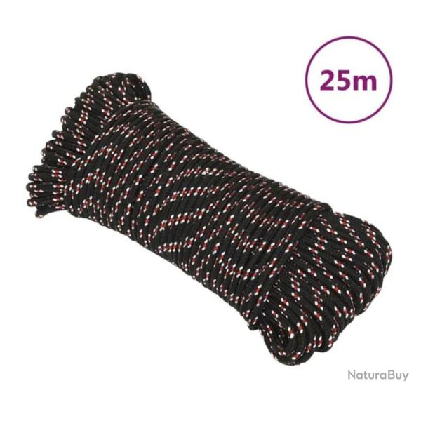 Corde bateau polypropyl�ne noir 5 mm 25 m r�sistante polyvalente