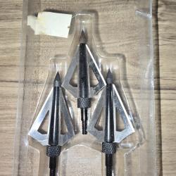 Lot 3 pointes fl&egrave;che d'arbal&egrave;te ou autres &agrave; visser 3 lames cutter / rasoir d&eacute;montable