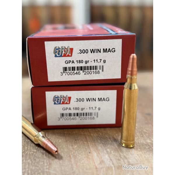 LOT DE 2 BOITES DE 20 CARTOUCHES A PERCUSSION CENTRALE SOLOGNE 300 WIN MAG balle GPA, EN STOCK !!!