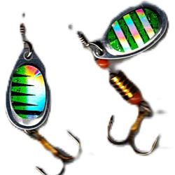 2 Cuillers tournante pour truites, perches et autres carnassiers - 3.40 et 3.70 gr.