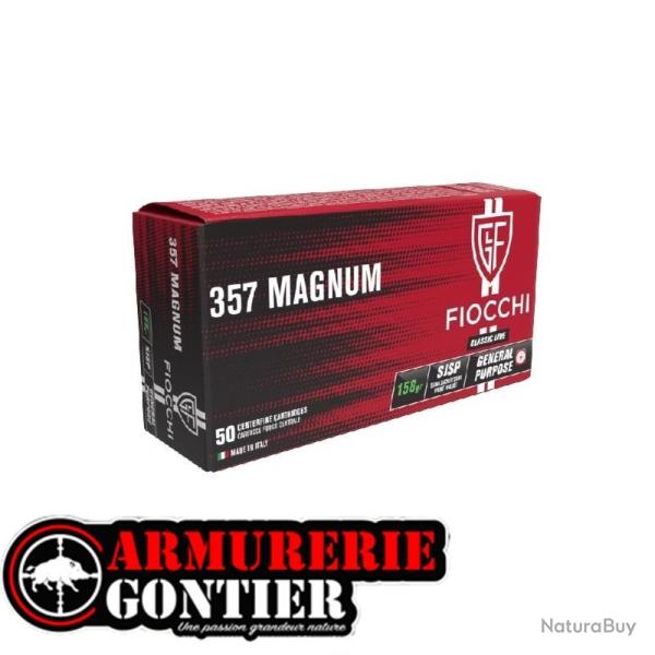 Munitions Fiocchi .357 Magnum SJSP 158 Grains - Bo�te de 50