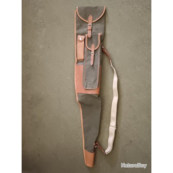 ETUI TOILE ET CUIR GOUAIS POUR CARABINE 22 DEMONTEE