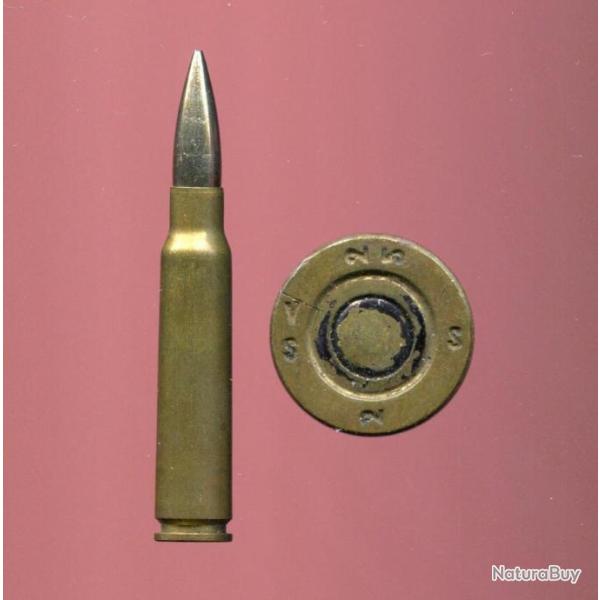 7.5 x 58 MAS Mle 1924c - RARE - �tui 58 mm - balle nickel - marquage  : VS 25 S 2 - Port Compris