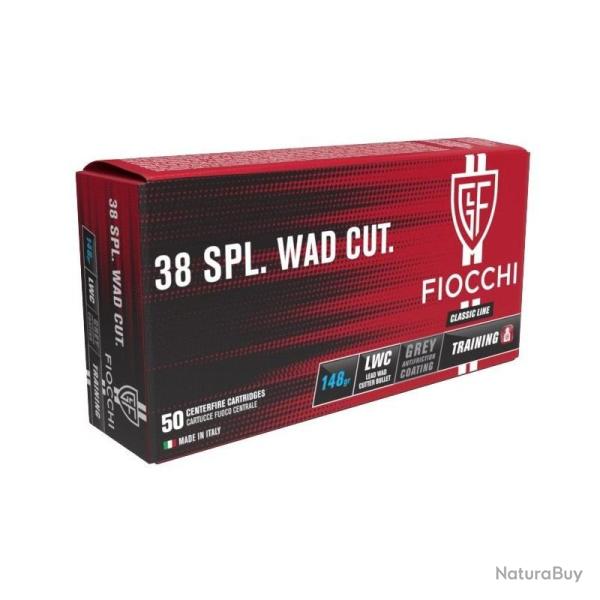 MUNITION FIOCCHI CAL 38 SP LWC 148GR /50