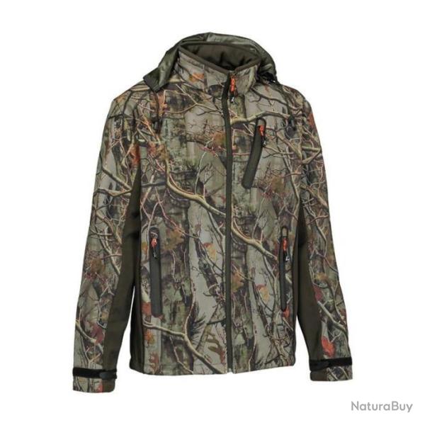 Blouson Chasse Softshell Camo vert Percussion destockage -30%