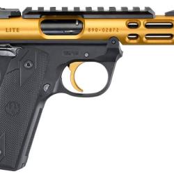 Pistolet Ruger Mark IV 22/45 Lite 22LR 4.40" 10CPS Finition Anodis&eacute; Or 1/2-28"