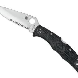 Couteau Spyderco Endura 4 noir Semi Dent&eacute;e