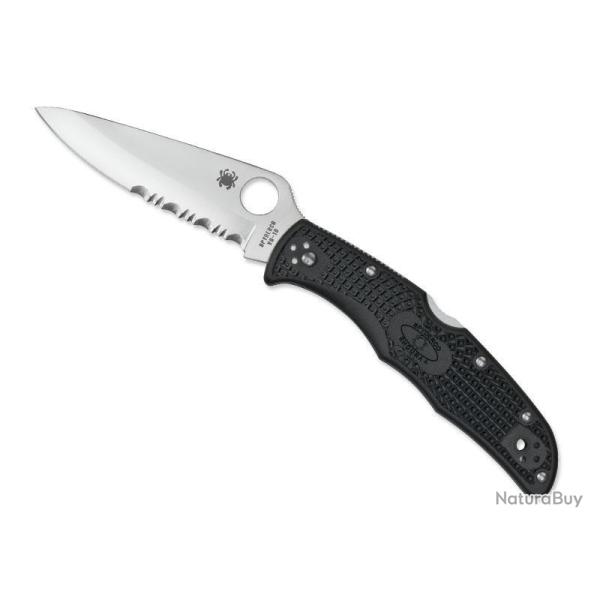 Couteau Spyderco Endura 4 noir Semi Dent�e