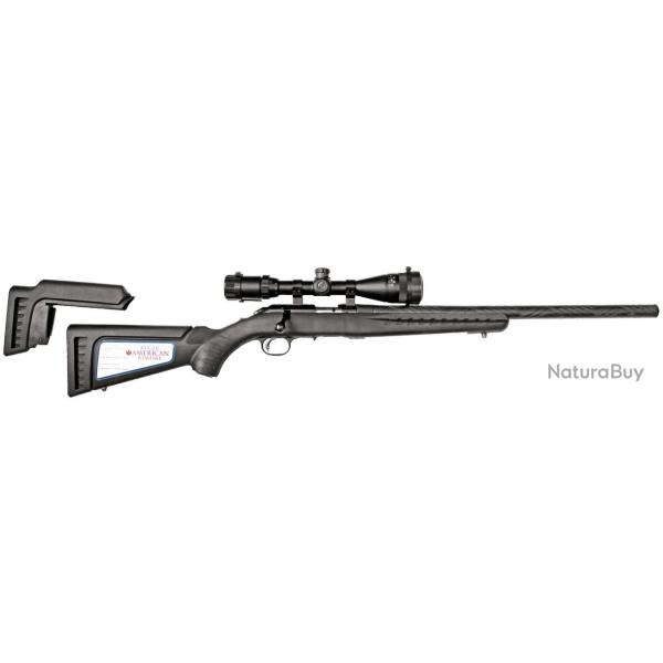 Carabine custom Ruger American Rimfire 22LR Noire Lunette 3-9X40 Housse