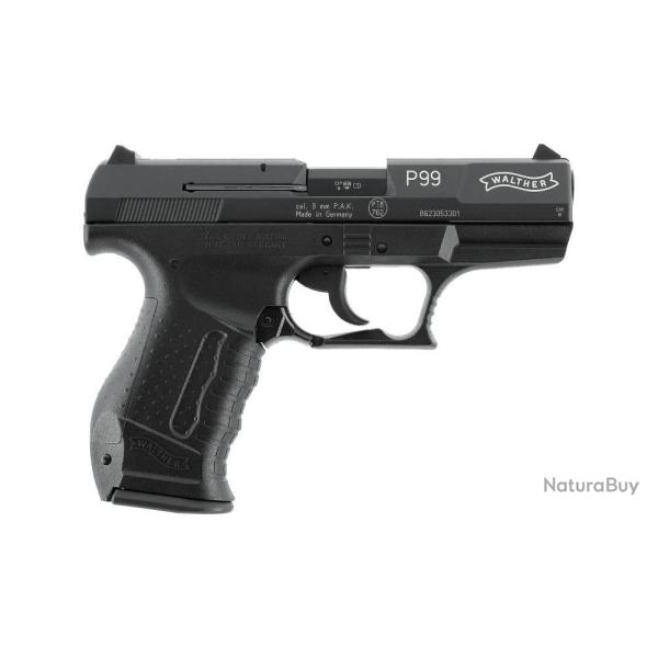 Pistolet Walther P99 a blanc 9mm PAK Black + 1 Bte munitions